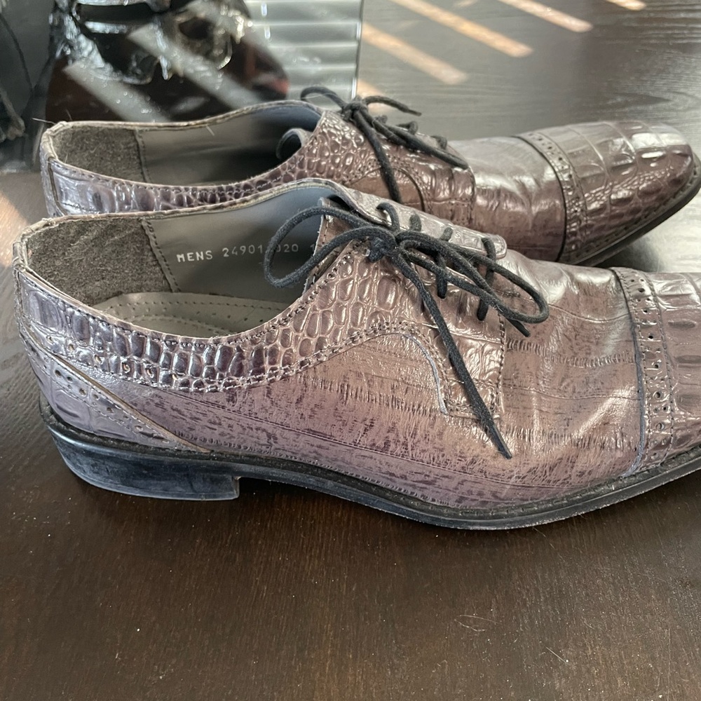 STACY ADAMS MENS LOAFER DRESS SHOE SNAKE PRINT GENUINE LEATHER SZ 11